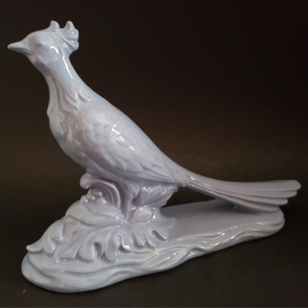 Ceramic/Porcelain Glazed Pale Blue Bird Figure